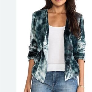 Gypsy 05 Velvet Panel Blazer  in Overcast in Blue and Gray